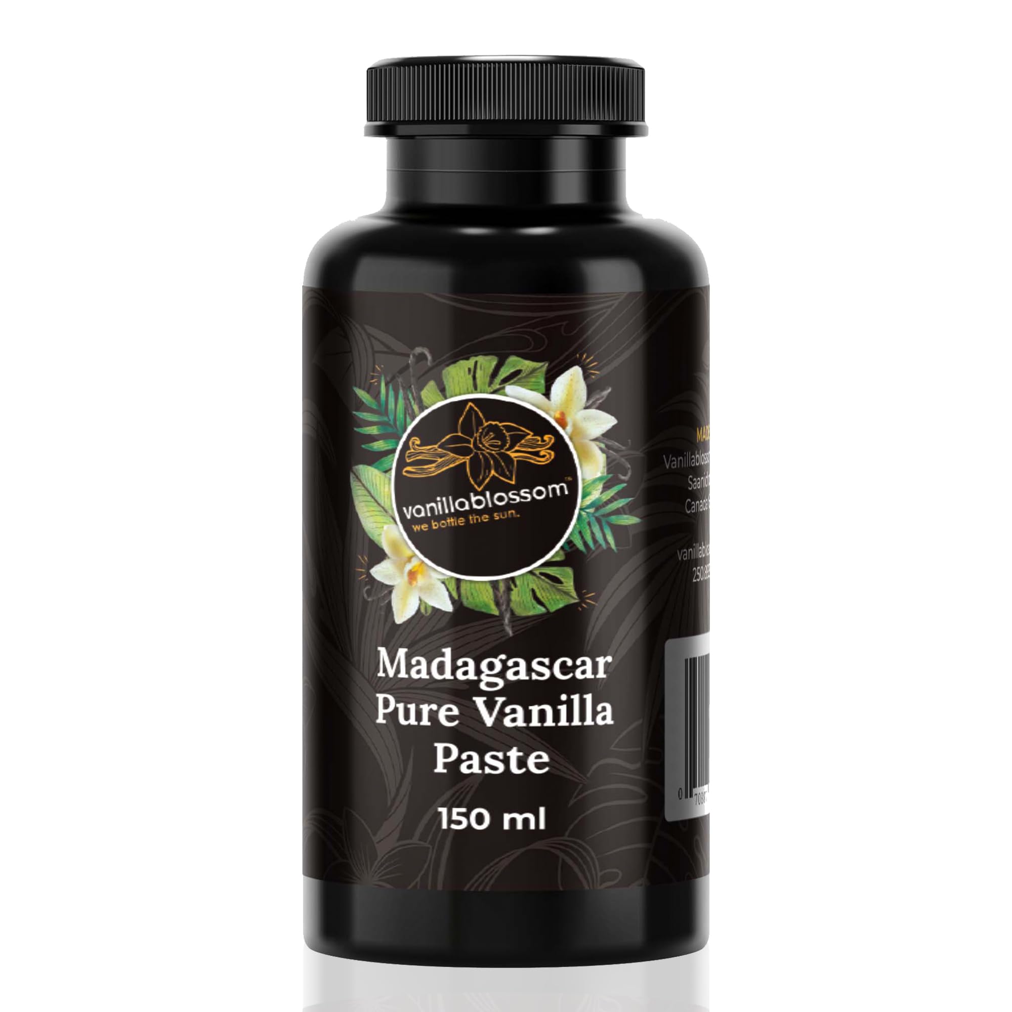 Vanillablossom 150ml (5 fl oz) Pure Madagascar Vanilla Paste, For Chefs and Home Cooking, Baking, and Dessert Making, Non-GMO and Gluten-Free Baking Vanilla
