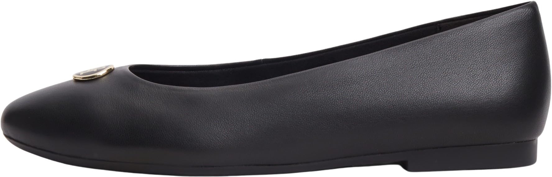 Tommy Hilfiger Women Th Plate Leather Ballerina FW0FW09374 Ballerinas, Black, 7