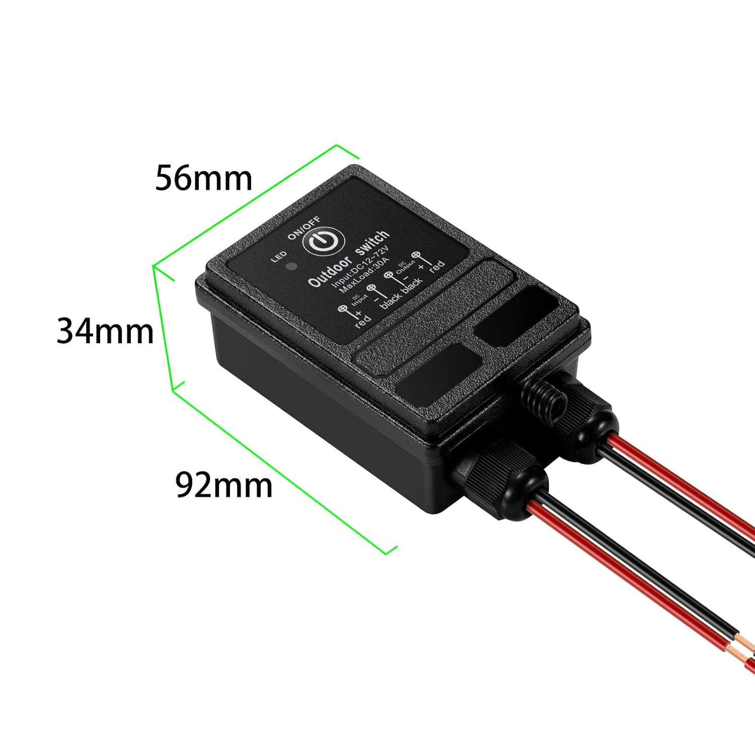DC12V Waterproof Remote Control Relay Switch,984ft Long Range Wireless Remote Switch,DC12V/24V/48V/72V 40A Relay RF Remote On Off Switch for Outdoor Light,Garage Door