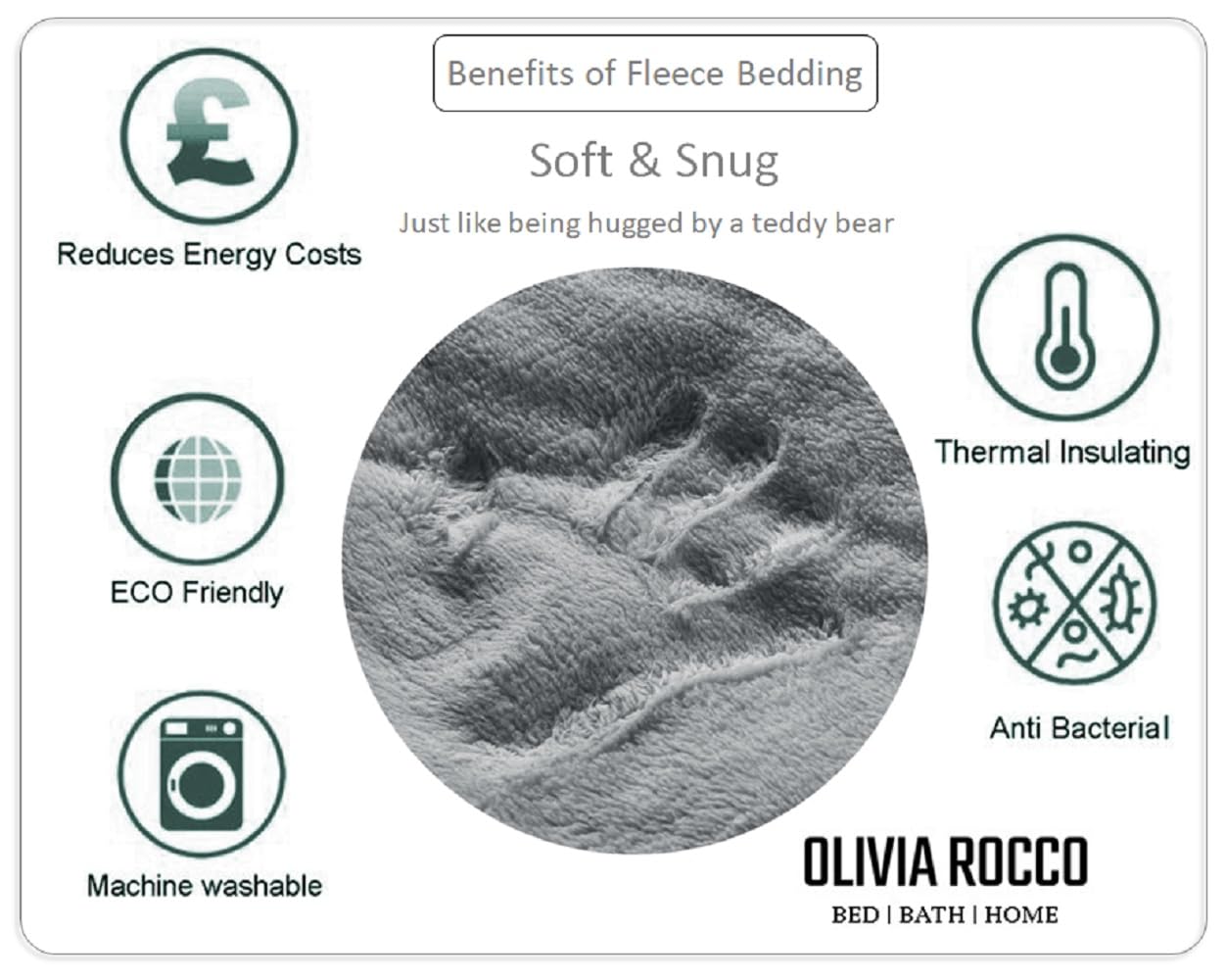 Olivia Rocco Leaf Teddy Fleece Duvet Cover Set Easy Care Quilt Bedding Sets with Pillow Case Thermal Warm Cosy Super Soft Fluffy Comforter Bed linens - Image 3