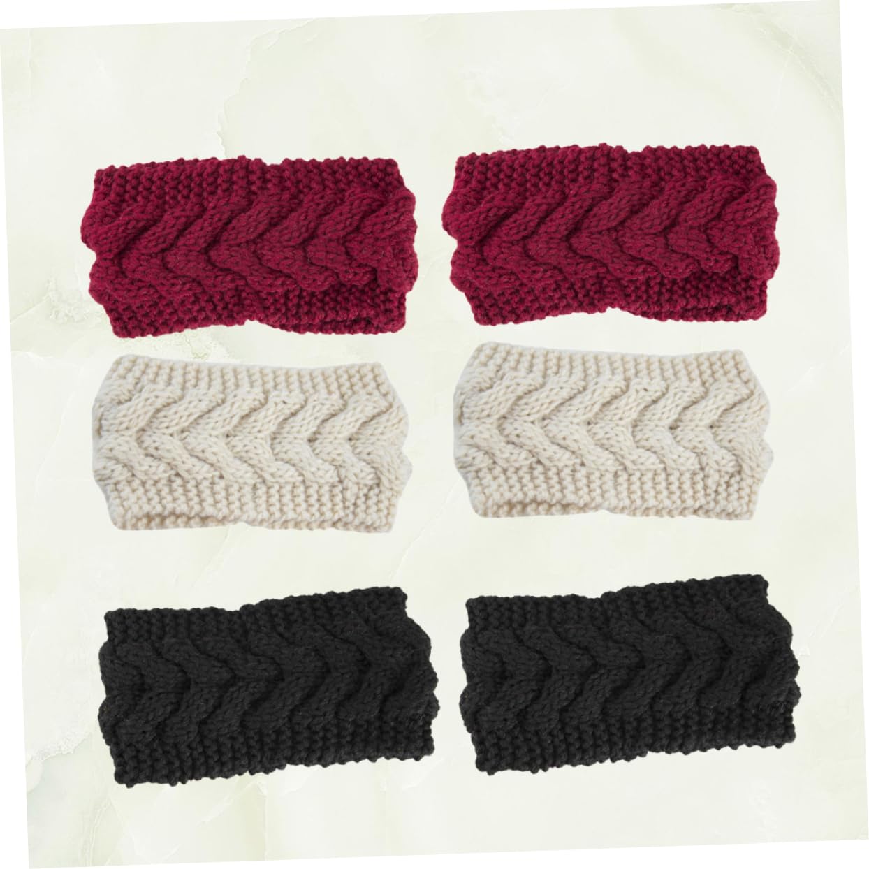 TOVINANNA Autumn Winter Warm Headbands 6 Pack Knitted Fleece Braid Crochet Boho Dressy Women's Hair Band for Outdoor