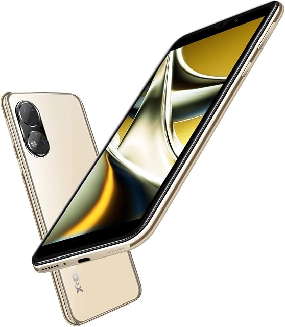 Xgody X15 Quad Core Mobile Phone, 6.0" Android 10 Phone, 2GB RAM 32GB ROM, 256GB Extension, 4G Dual SIM Unlocked Smartphone, 3500mAH Battery, 13MP+5MP, 3-Card Slots Design, Face ID, UK Version (Gold)