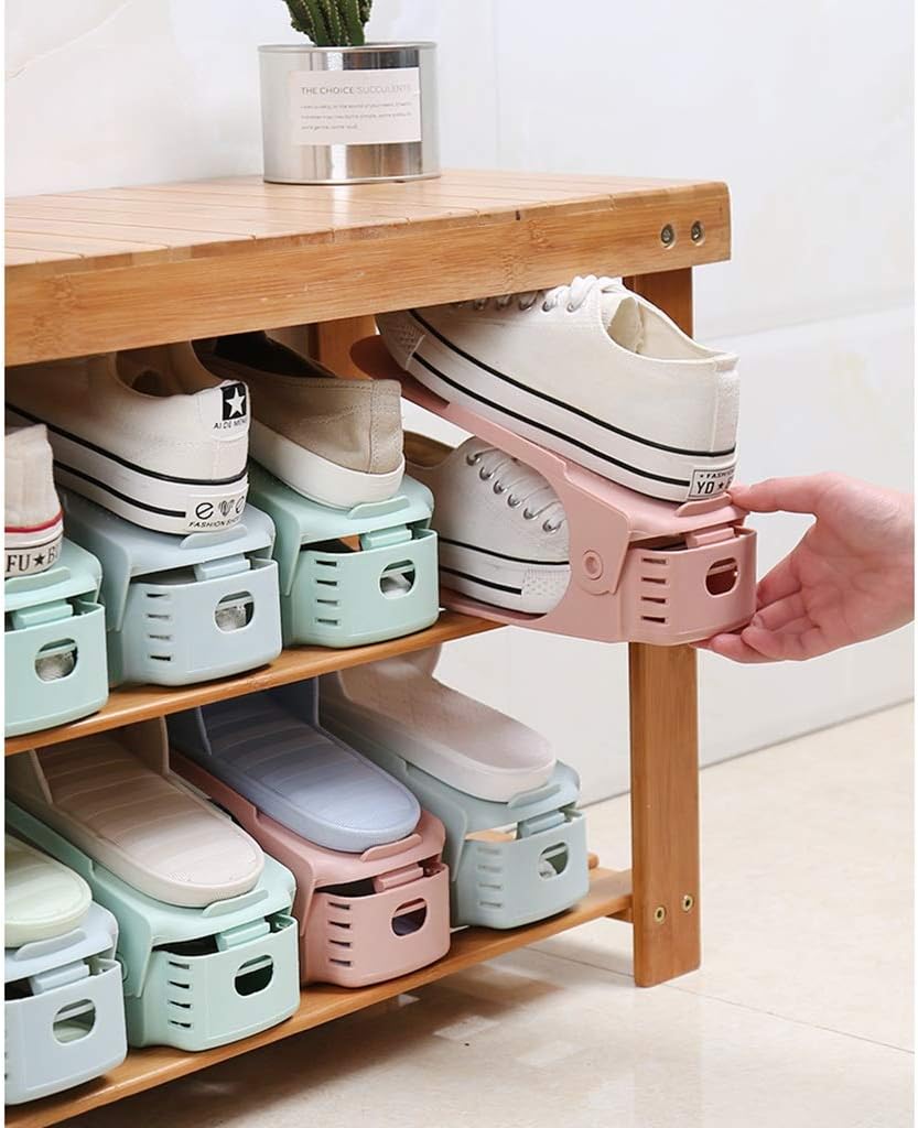 Shoe Rack Shoe Stand Rack Shoe Storage Plastic Shoe Rack Simple Space-Saving Dormitory Shoes and Shoes Storage Rack(25 * 9 * 6cm) (Color : G) (F)