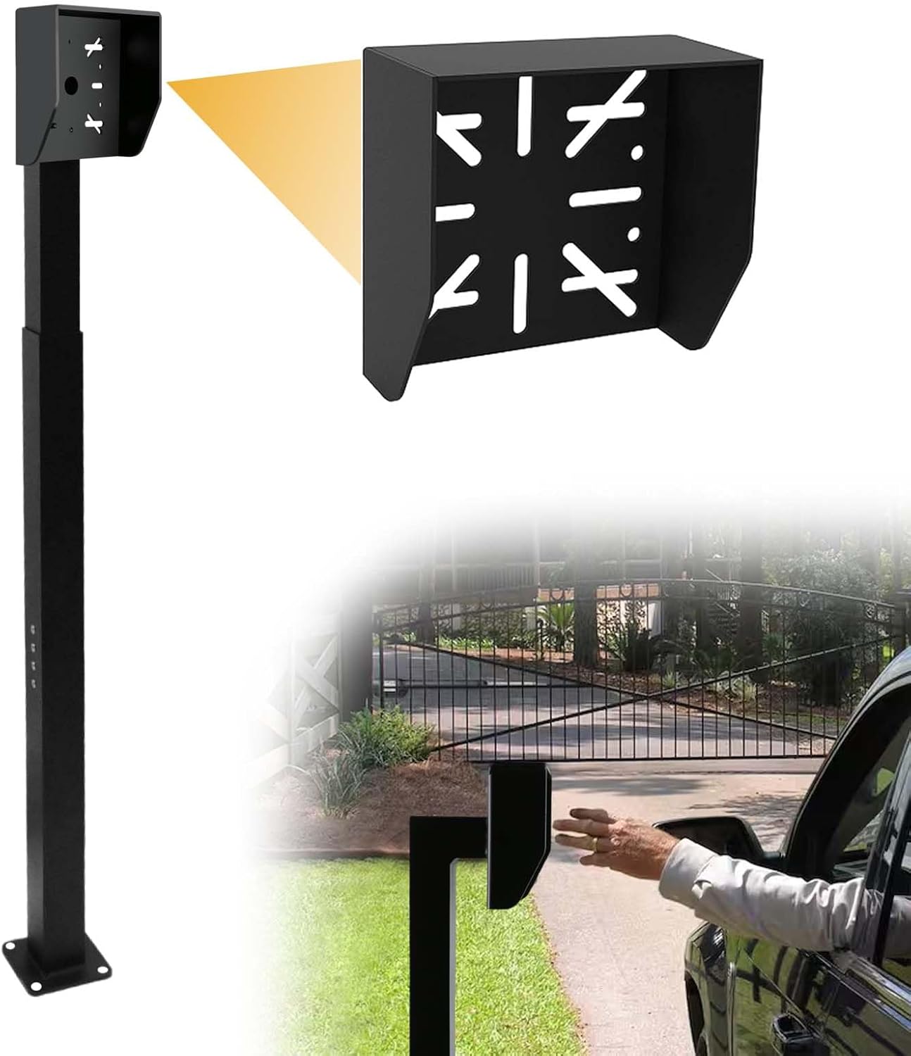 Upgraded Heavy-Duty Keypad Mounting Post Height Adjustable from 33-45 inches Stand Keypad Mounting Pedestal for Outdoor Automatic Gate Opener Systems