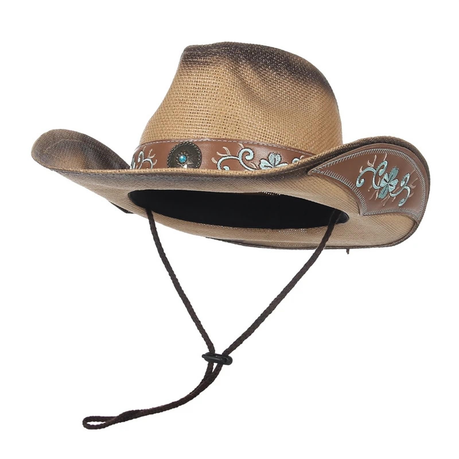 Sombrero Vaquero Hombre Sombrero de Vaquero Occidental Vintage for Hombres ala Ancha Verano al Aire Libre Mujeres Sombrero Paja