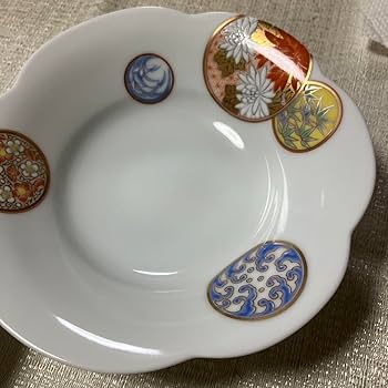 Amazon.co.jp: 深川製磁 プチアントレ 寿赤絵 2枚 セット ホビー