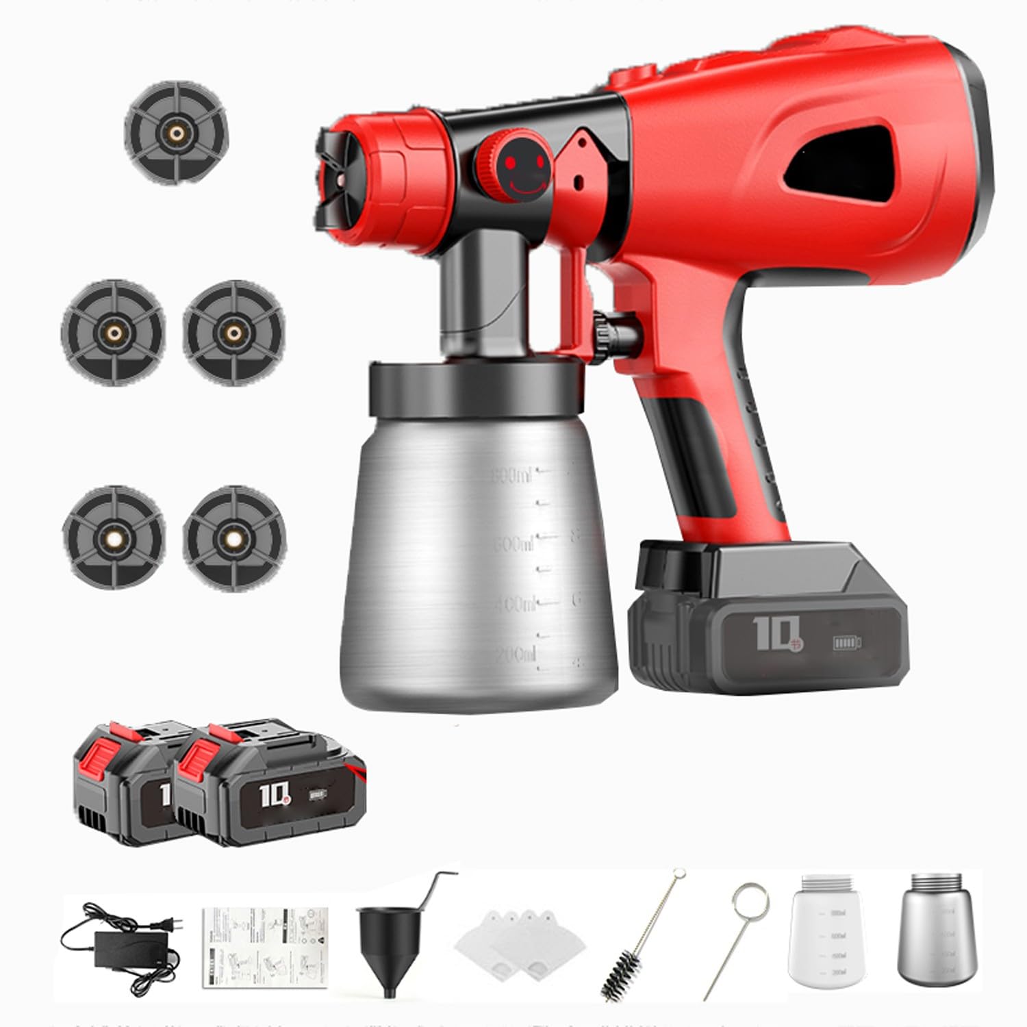 "Spruzzatore di Vernice Spruzzatore di Vernice a Batteria per Interni ed Esterni Domestici, 3 Modalit�� di Spruzzo Pistola a Spruzzo di Vernice per Recinzioni, Pareti(Color:c)"