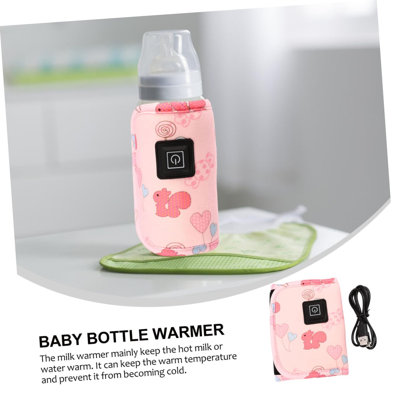 VICASKY 3pièces Chauffe-biberon Usb Portable Pour Garçon Fille Couvercle Chauffant Pratique Accessoire De Voyage Pour Nourrissons Niveaux De Chaleur Facile à Utiliser Extérieur