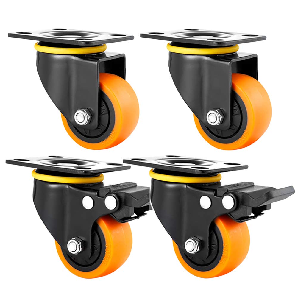 GBRJUYF Heavy Duty 2 Inch Swivel Castor Wheels for Furniture - Durable, Smooth Rolling, Replacement Casters for Office Chairs, Carts, and Heavy Furniture