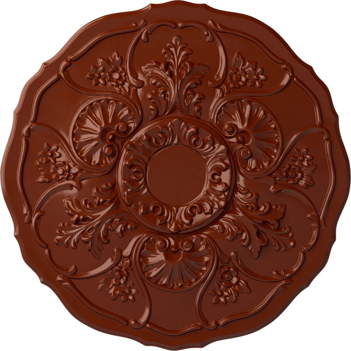 Ekena Millwork CM22CNFIF 22 OD x 1 1/2 P Cornelia Ceiling Medallion (fits Canopies up to 4"), Hand-Painted, FireBrick