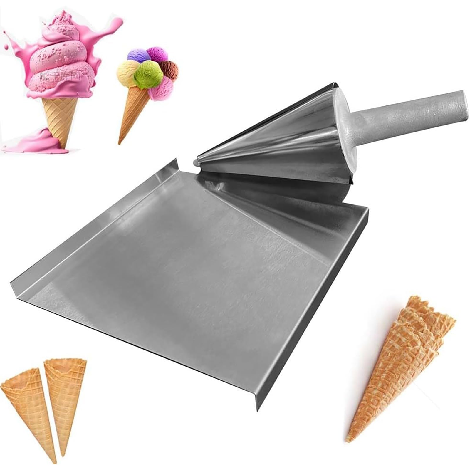 XNZJHPP Stainless Steel Ice Cream Waffle Cone Roller – Nonstick Shaper Tool with Smooth Surfaces, Reusable Design, Perfect for Restaurants & Homemade Treats