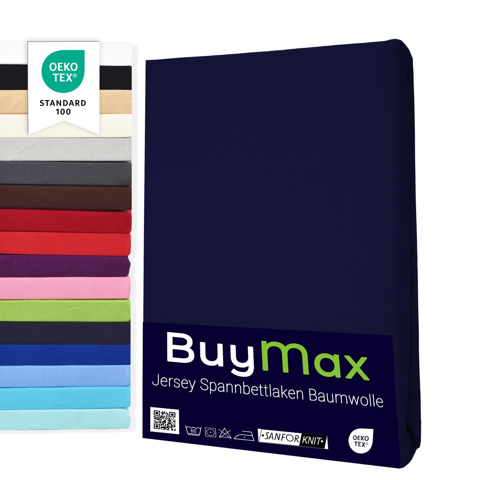 Buymax® Spannbettlaken 60x120 70x140 80x200 90x200 100x200 120x200 140x200 160x200 180x200 200x200 Baumwolle Bettlaken Jersey