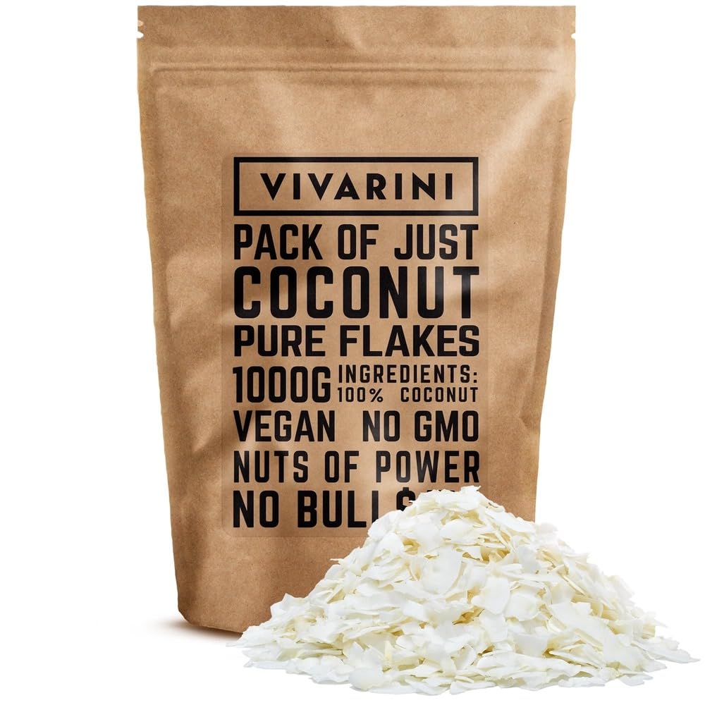 Vivarini Coconut Flakes 1000g – Natural Fit Snack, Unsweetened Coconut Chips