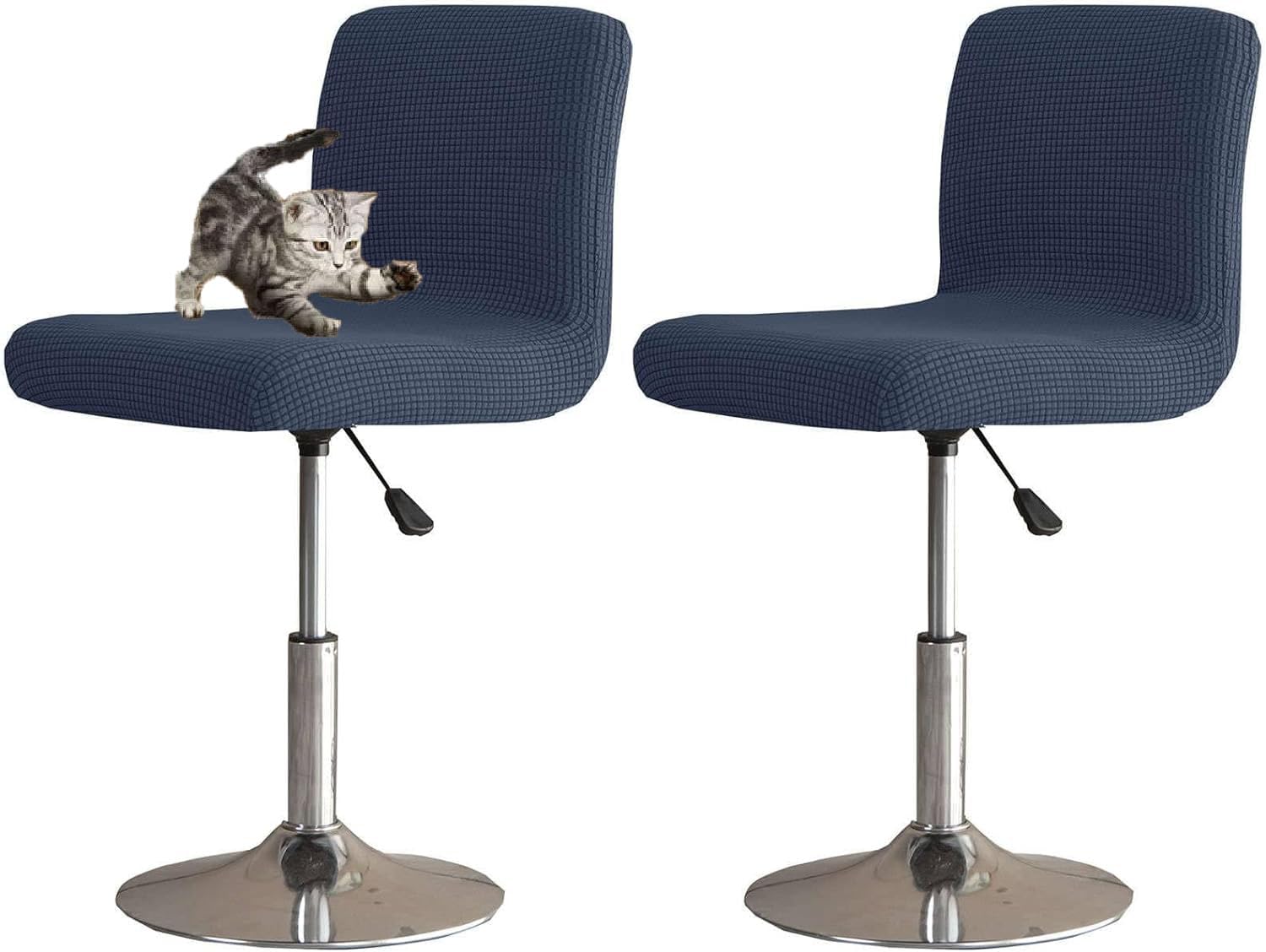 HACLEN Bar Stool Covers with Backs Set of 6 4 2, Stretch Pub Counter Stool Covers, Removable Barstool Covers Slipcovers for Bar (navy,6 PCS)