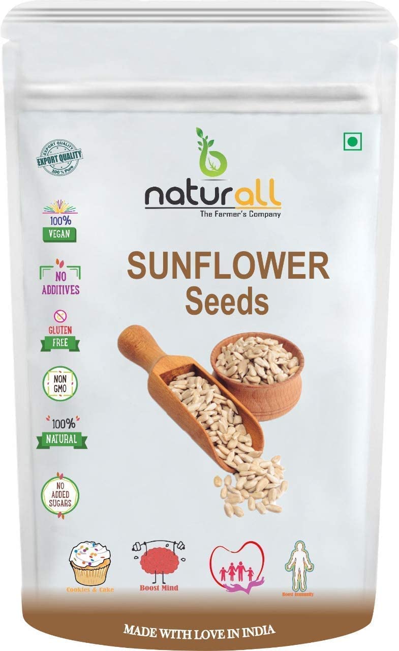 CROV Semillas de girasol crudas | Superalimento rico en vitaminas, proteínas y fibras, 200 GM por B Naturall