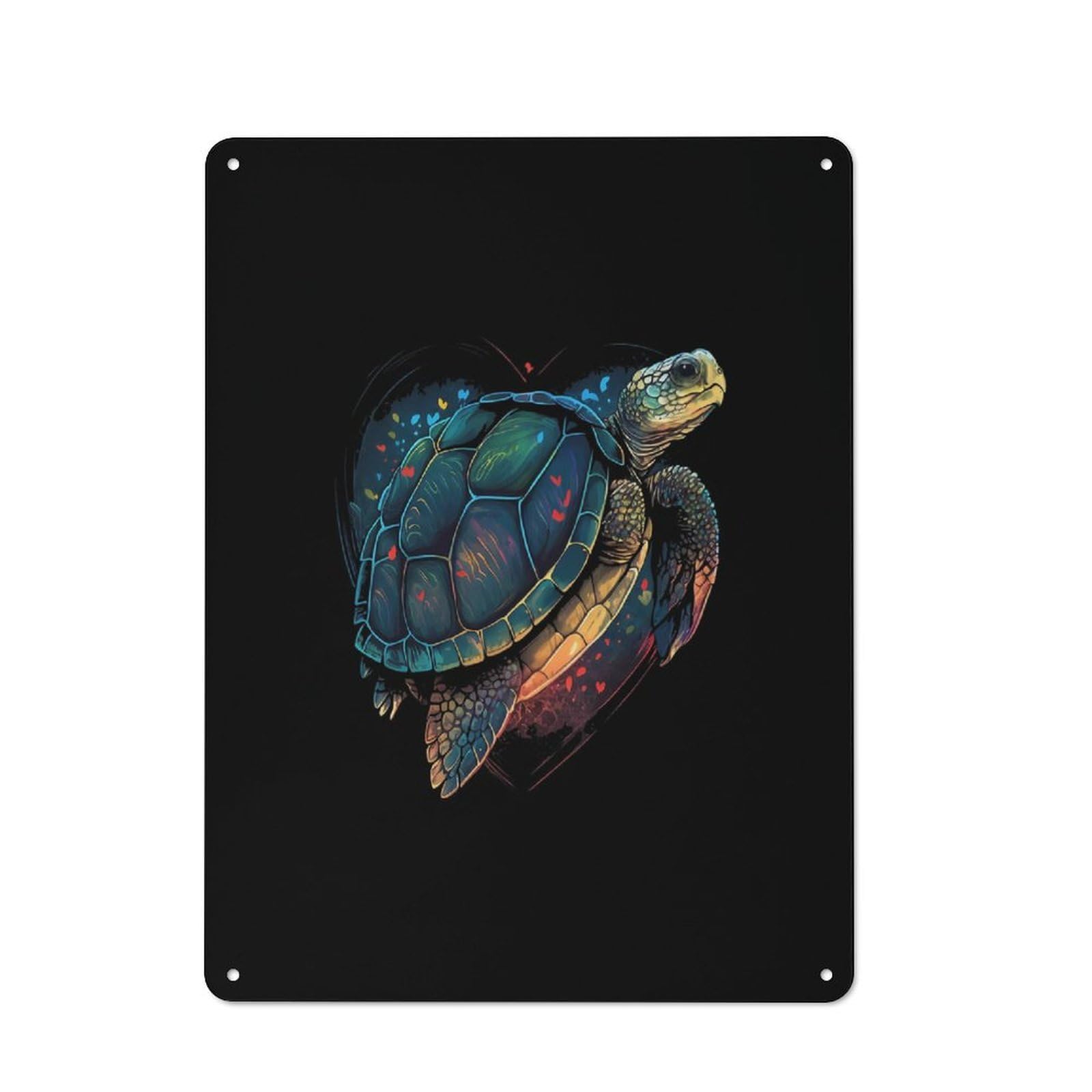 Turtle Tortoise Heart Industrial-style Tin Sign 40x30cm for Garage Or Workshop, for Garage, Workshop And Man Cave Decoration