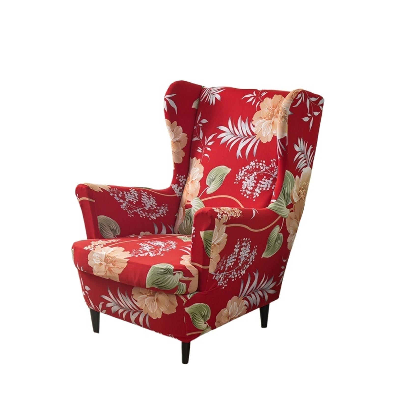 GCYEIDMA Wing Chair Slipcover Wing Chair Slipcovers Stretch Fabric Wingback Sofa Covers Elastic Printed Armchair with Seat Cushion Case(A7 Wingchair Cover)