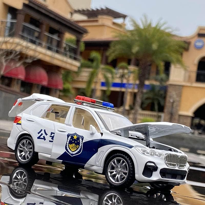 Image of 1:32 B-M-W X7 Police Model Diecast Metal Pullback Toy car with Openable Doors & Light, Music Boys car for Kids Best Toys Gifts Toys for Kids (White)