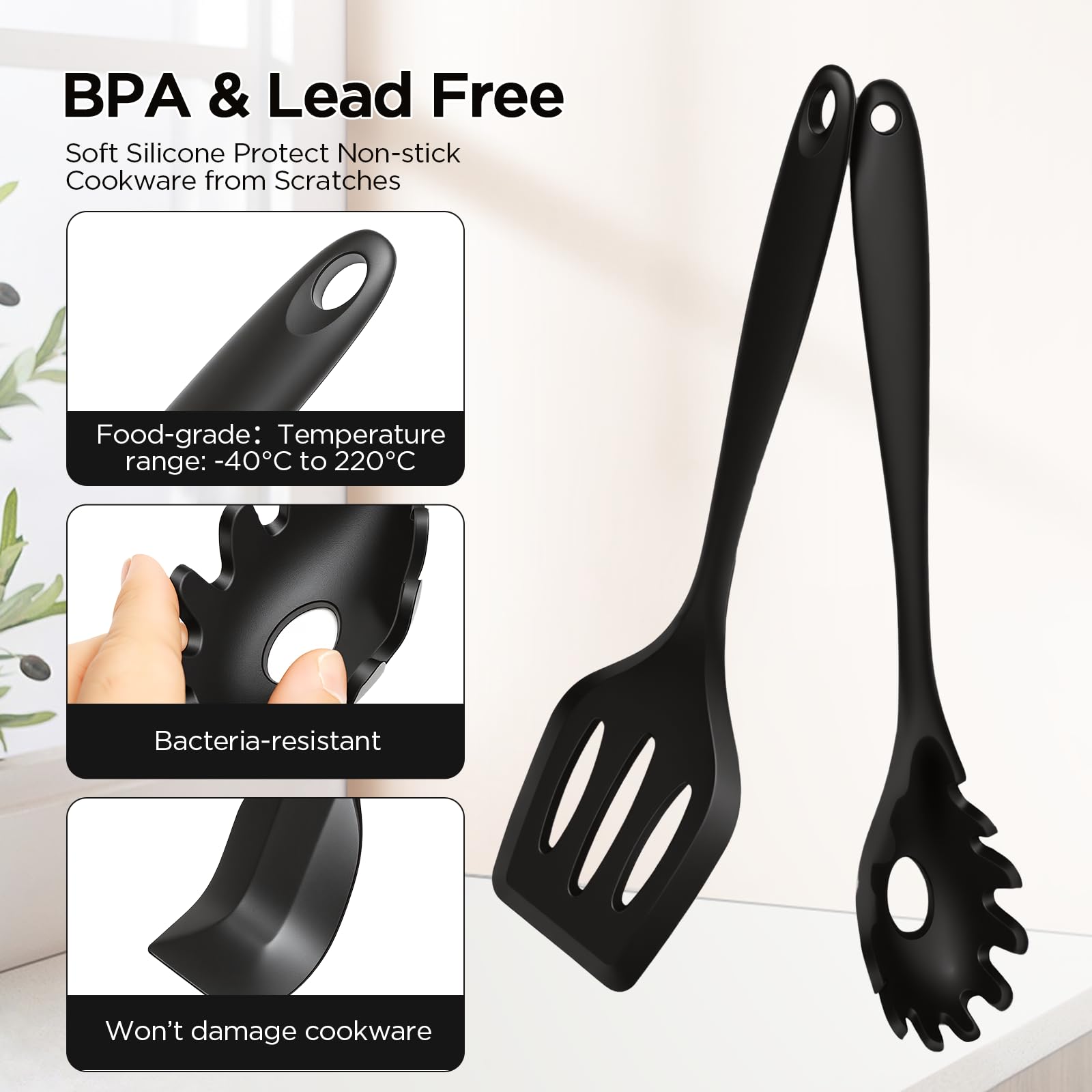 AiQInu 15 Pezzi Set utensili Cucina Silicone, Set Utensili Cucina in Silicone Alimentare & Acciaio Inossidabile con Secchio di Rangement, Resistenti al Calore e Antiaderenti Set Mestoli