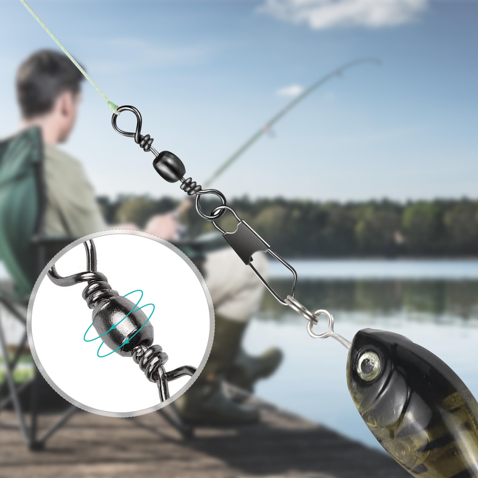 PERCH`N PIKE Lot De 150 émerillons Et Boutons-pression Avec Boîte Duo