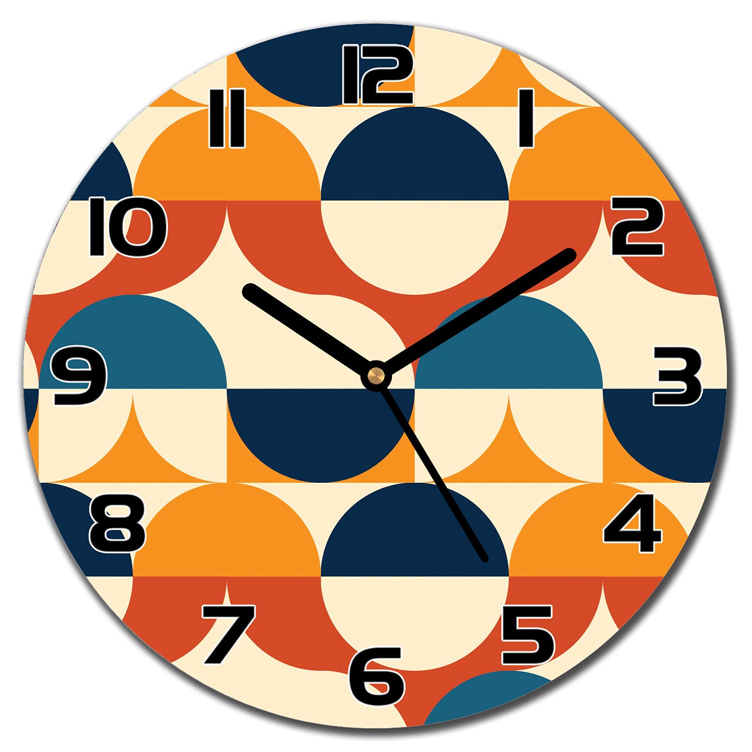 Horloge en verre sécurité 30 cm au design moderne de style vintage pastel