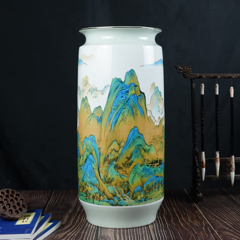 asdchZen Chinese Ceramic Vase Large Chinese Vase Jingdezhen Oriental Handcrafted Porcelain Porcelain Flower Vase Chinese Antique Ceramic Vases Traditional Decorative Vase