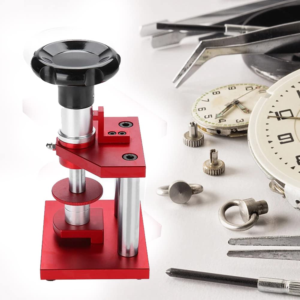 Herramienta de reparación de relojes, máquina de prensa de cubierta trasera para bisel y funda, dispositivo de tapado de alta precisión para reparación de relojes, suministros esenciales para