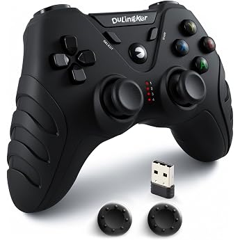 DuLingKer PC Controller Wireless PS3 Controller PC Gamepad with Hall Effect Joystick and Dual Vibration 24 G Wireless Gaming Controllers for PC Windows Laptop PS3 Android TV Steam Raspberry Pi