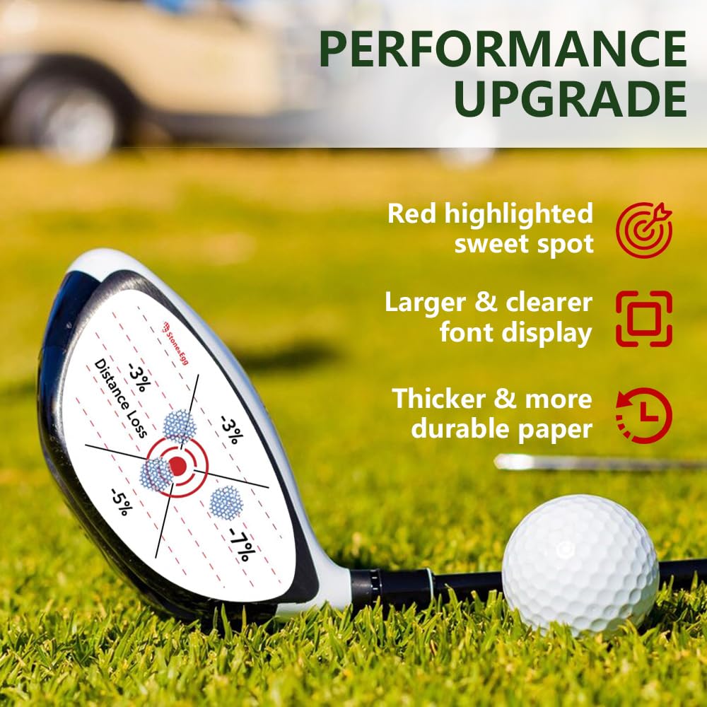 Golf Impact Tape, Self-Teaching Sweet Spot and Consistency Analysis, Golf Club Impact Stickers for Iron, Wood & Fairway Clubs, Non-Residue, Swing Training Aid Impact Labels, Right Handed, 150pcs