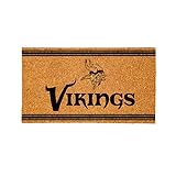 Team Sports America NFL Minnesota Vikings Natural Coir Door Mat | Indoor and Outdoor Entryway | 28 x 16 Inches | Non Slip Back | Welcome Floor Mats | Muddy Dog Paws | Front Door Entrance Home Décor
