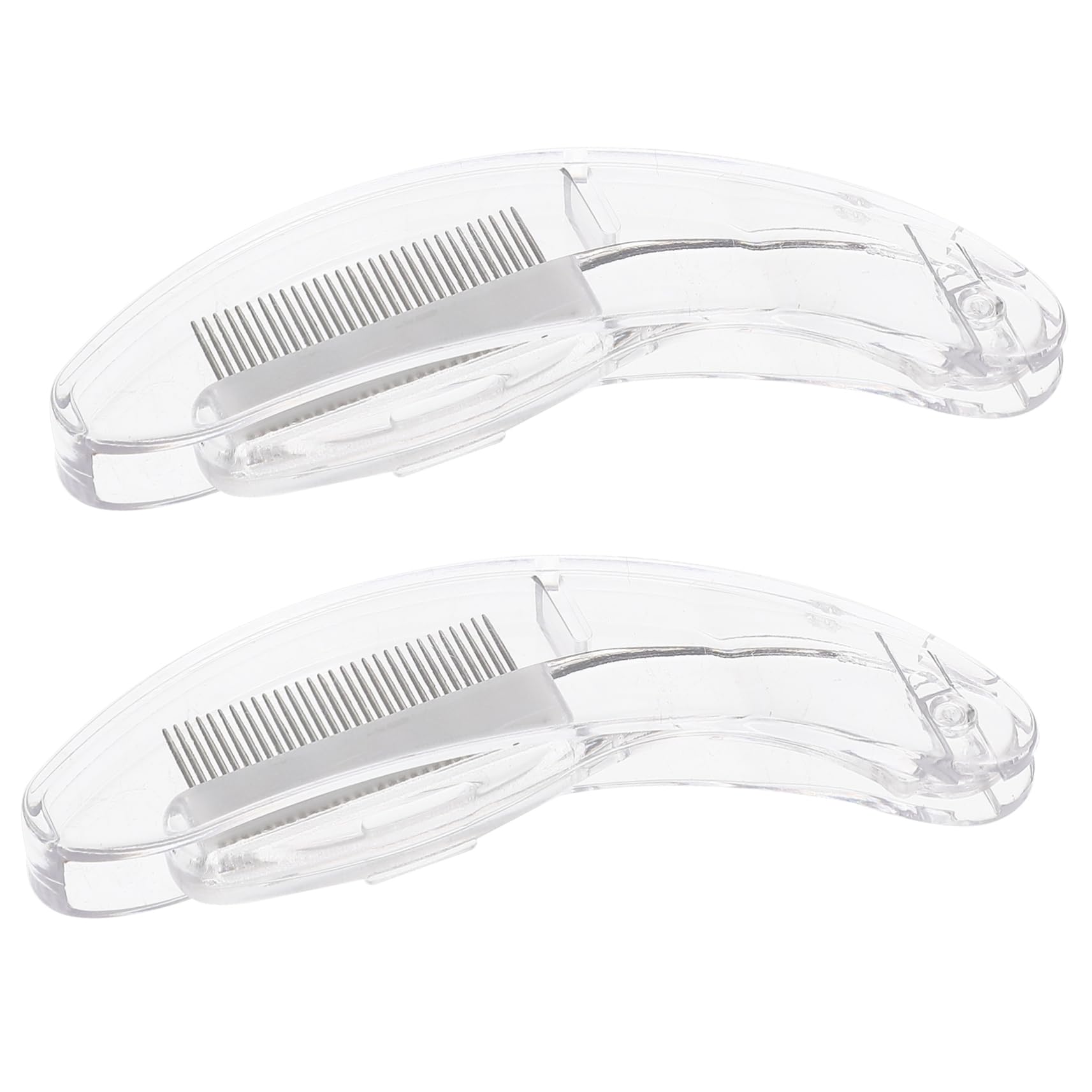 FRCOLOR 10 Peine plegable para cejas de acero inoxidable, herramientas para extensiones de pestañas, peines de pestañas portátiles, herramienta de maquillaje, peine de belleza para cejas, cosméticos