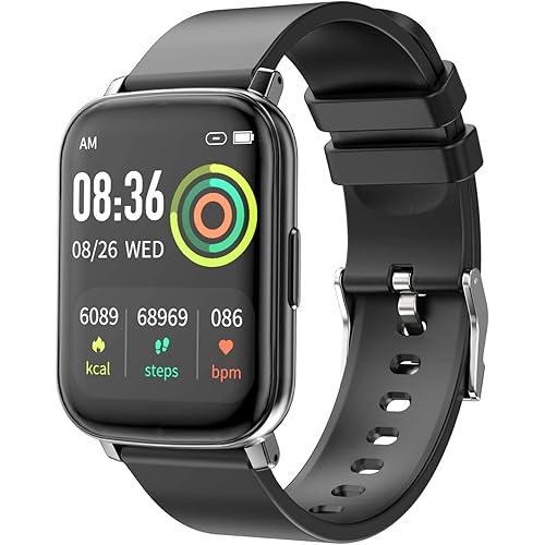 Smart Watch, Fitness Tracker for Android Phones, Fitness Tracker with Heart Rate and Sleep Monitor, Activity Tracker with IP68 Waterproof Pedometer Smartwatch with Step Counter