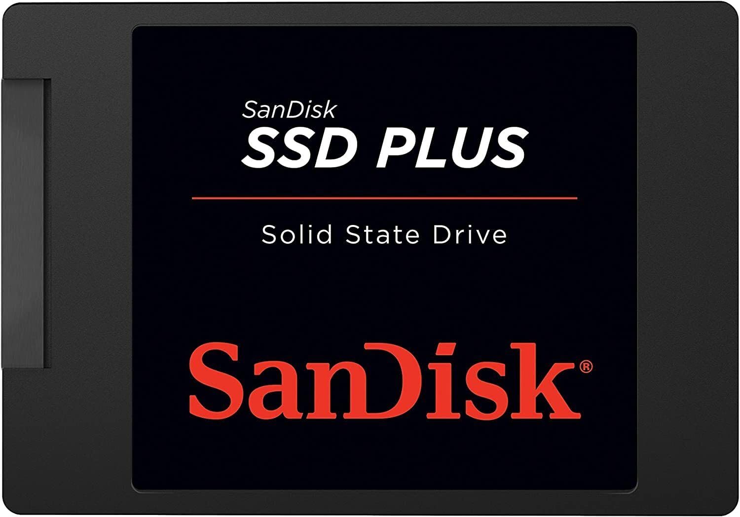 SanDisk SSD Plus 480GB Interne SSD (2,5 Zoll, Sata III, bis zu 480 MB/Sek) schwarz