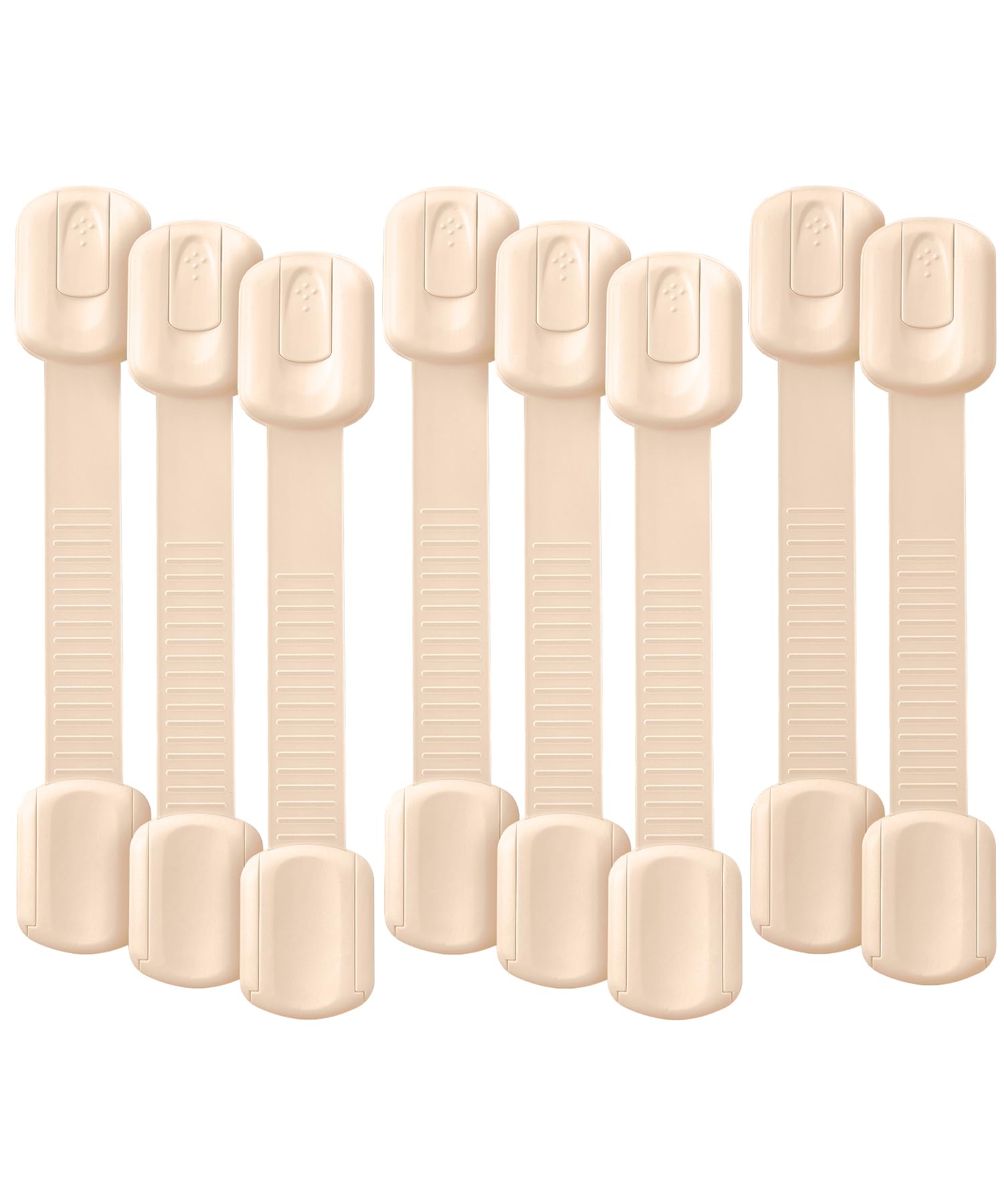 Bate- Child Safety Strap Locks, 8 Pack, Baby Locks for Cabinets, Drawers, Kitchen, Toilet, Furniture, Fridge, Multi-Purpose, Easy Install with Quick 3M Adhesive for Childproofing