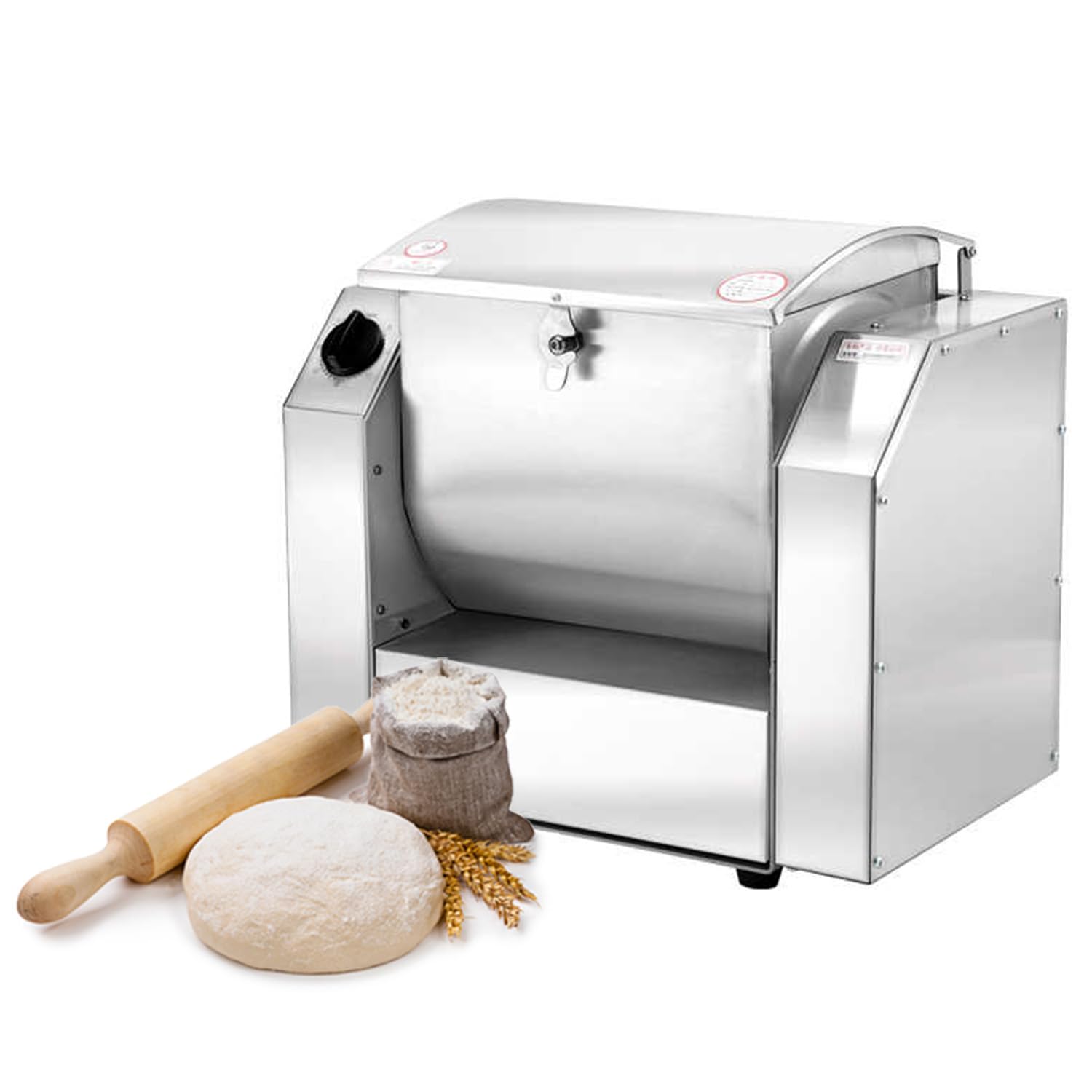 Yxyljoz Automatic Kneading Machine, Stainless Steel Dough Mixer, Timer, Low Noise, For Bakery, Pizza, Bread Dough, 3-10Kg (5Kg)