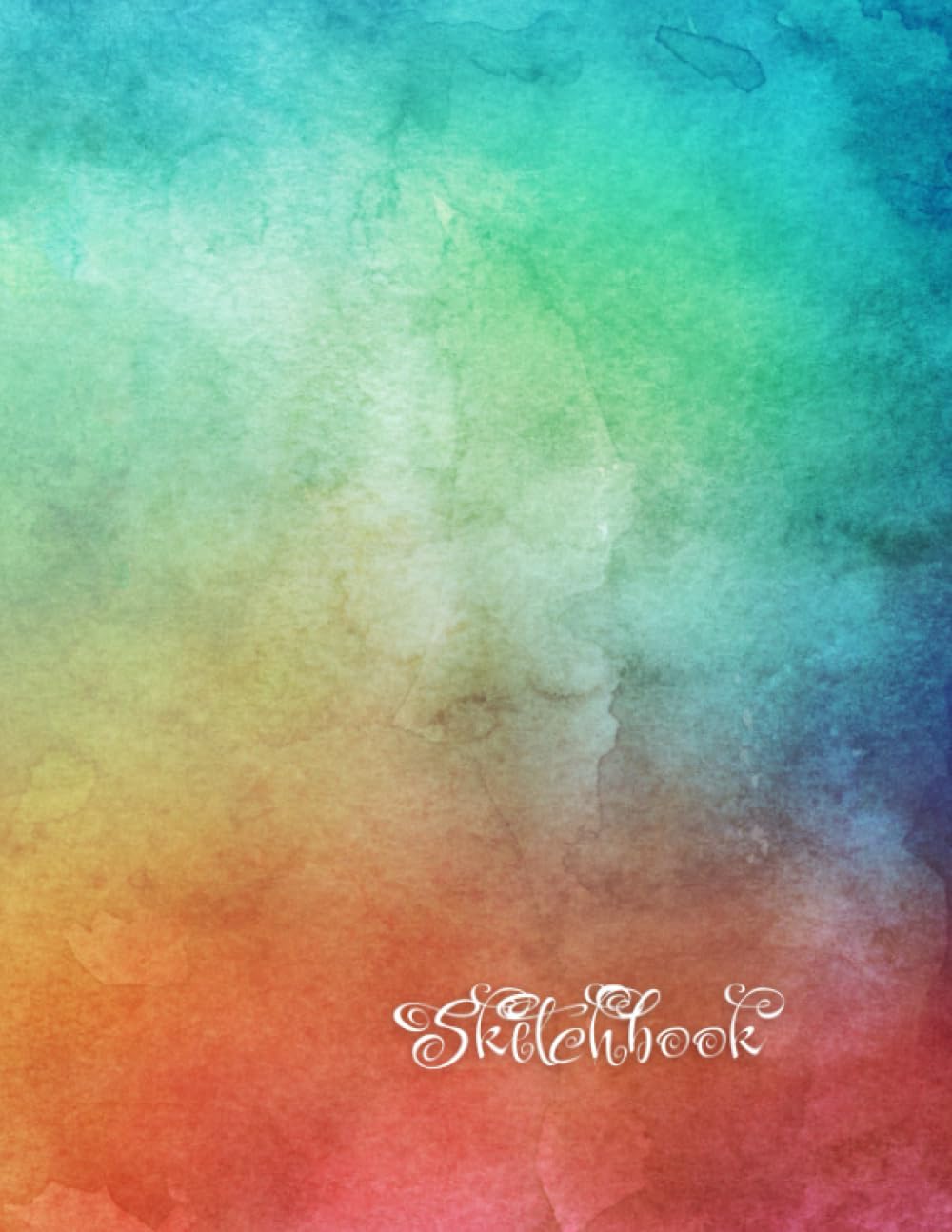 Sketchbook: Water Colour Pattern Affect Background, Large 8.5" x 11", 110 Pages, Perfect for Everyone, Crayons, Pencils, Drawing and Sketching