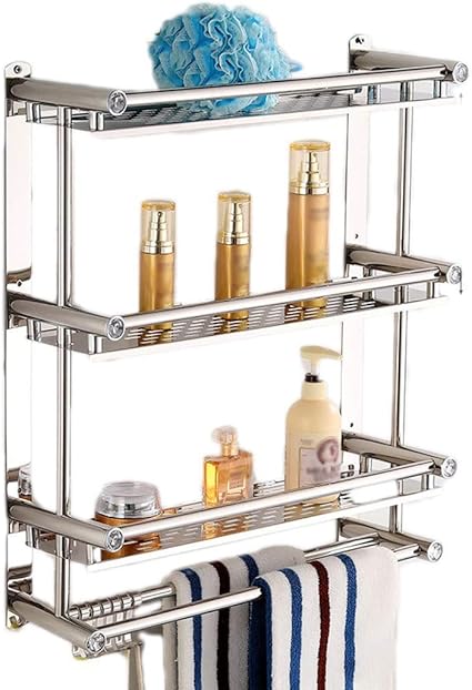 Yuanyuanliu Estantería de baño Estante para baño de Acero Inoxidable toallero Colgador de 3 Capas para Almacenamiento Colgador de Lavado para Inodoro ...