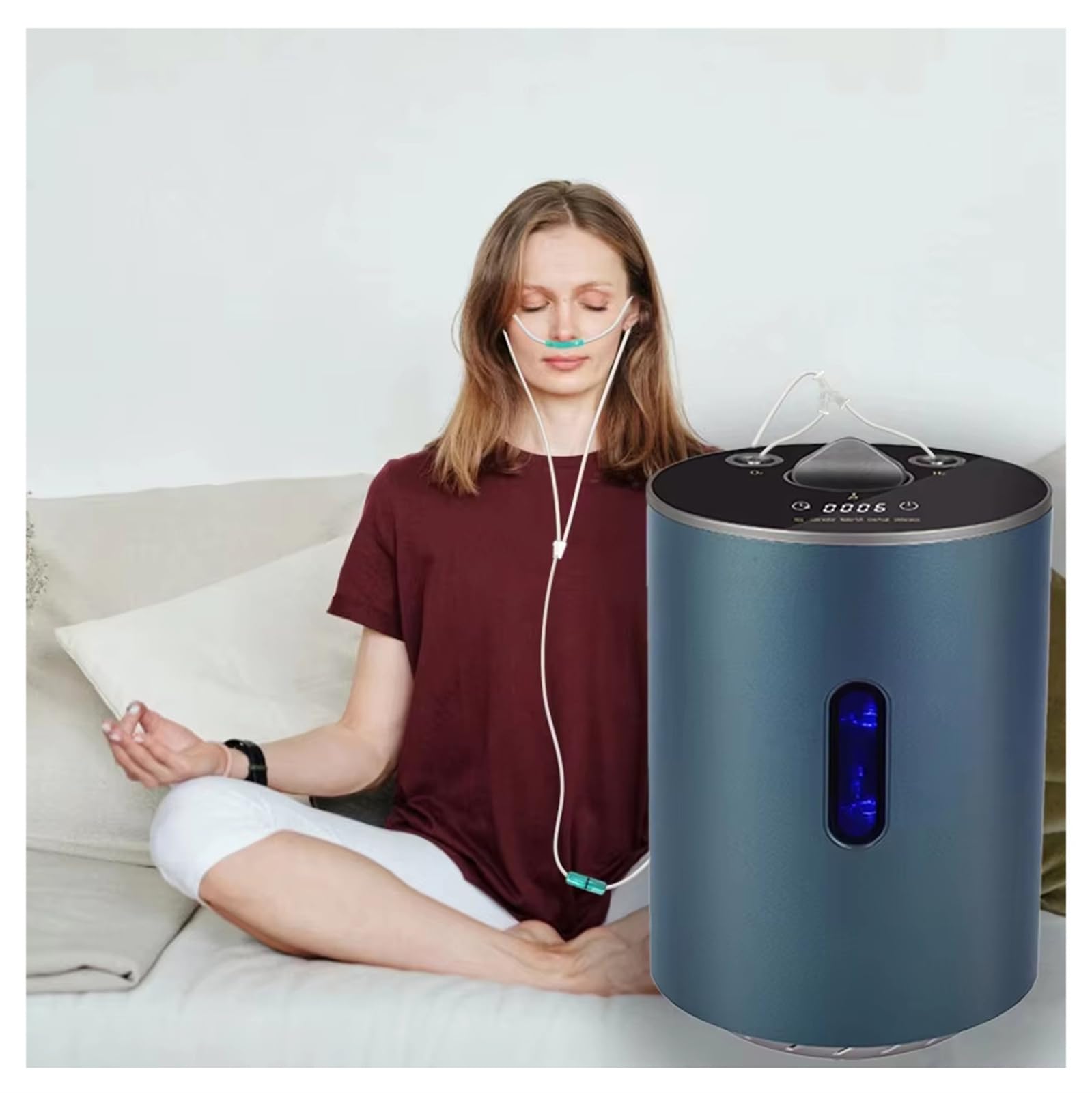 Wasserstoffgenerator, Wasserstoff-Inhalationsgerät für den Heimgebrauch, 99,99% hochreiner H2-Wasserstoffgenerator-Inhalator, H2-Atemgerät, mit Wasserstoff-Inhalations-Augenmaske