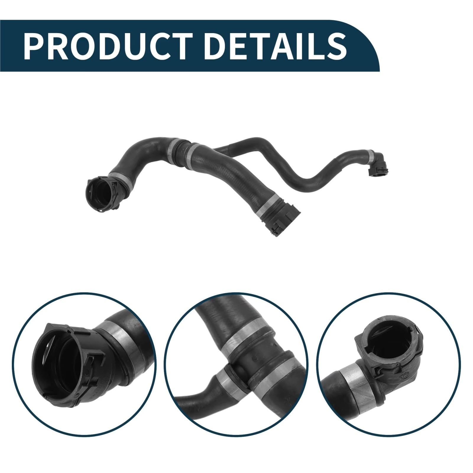 Manguito De Radiador Compatible Con Para X1 2012 1 Pieza De Manguera Radiador Coche Negra Repuesto Refrigerante Goma OEM: 17127619256