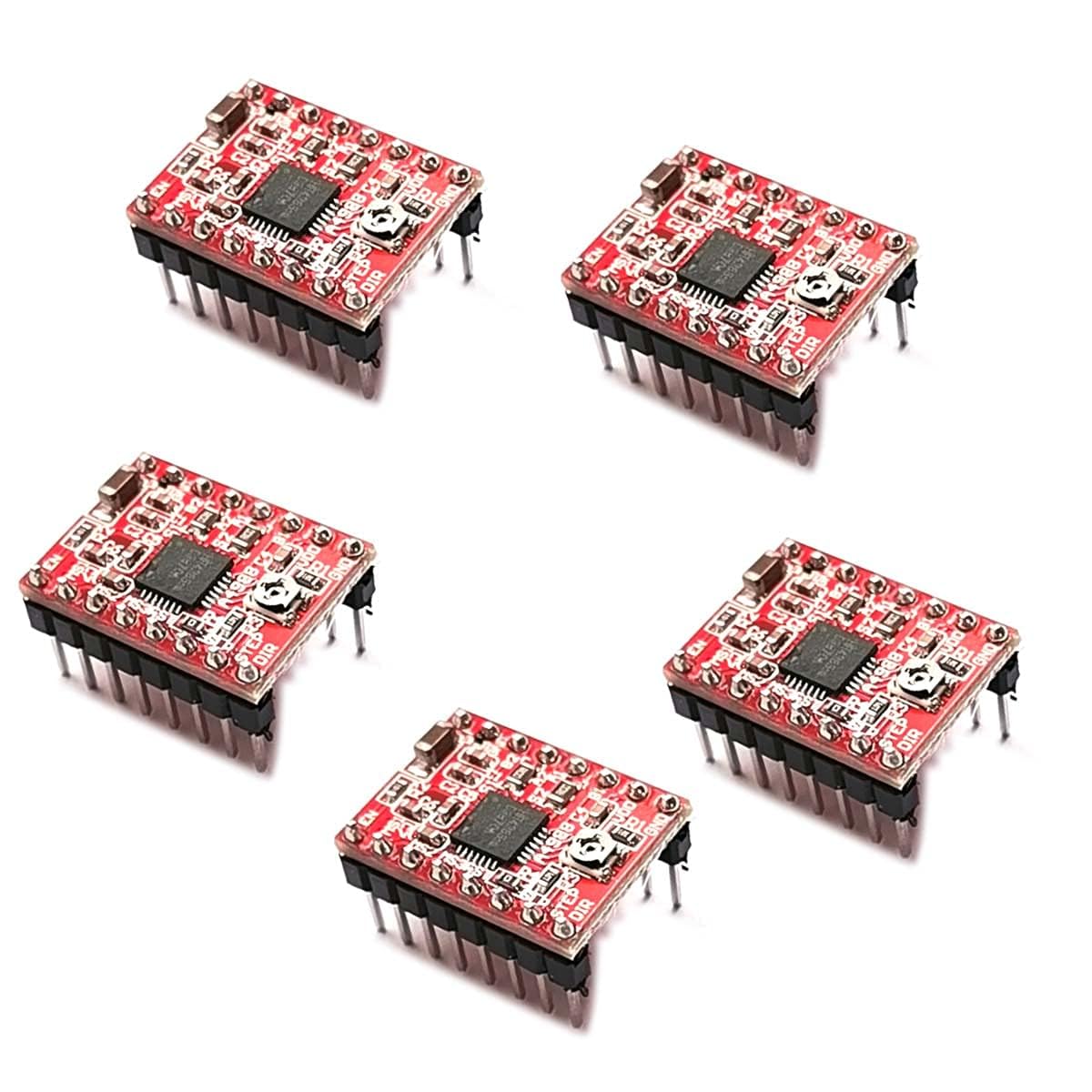 LIONX 5-Pack A4988 Stepper Motor Driver Module With Heat Sinks – For 3D Printers, CNC, Robotics 2 thumbnail image