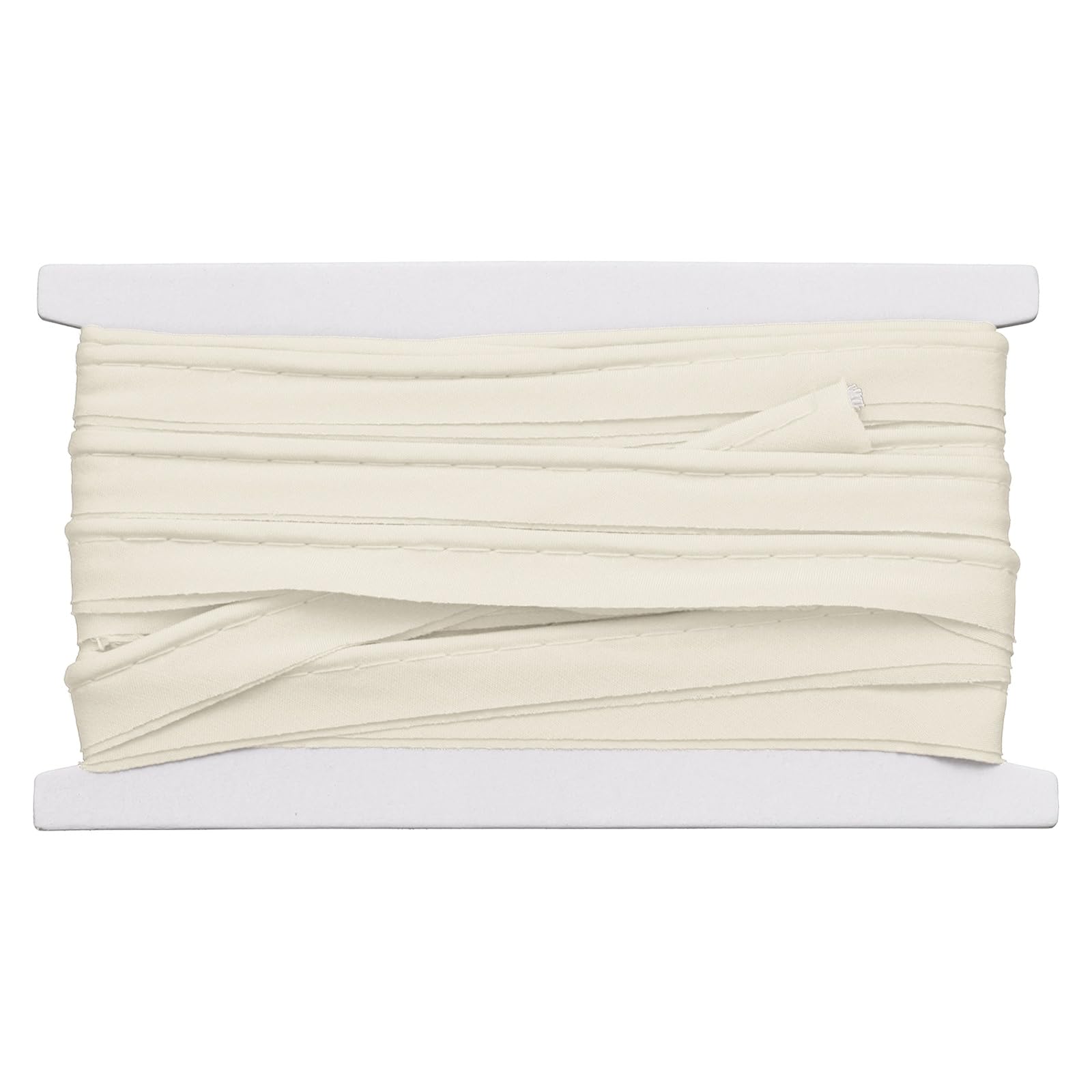 sourcing map Piping Trim Bias Tape, 1.5 cm 5.5M Cotton Folding Binding Tape with Welting Cord, Decorative Sewing Trim for Home Decor Sewing DIY Crafting Clothing Fabric Edge, Pure White