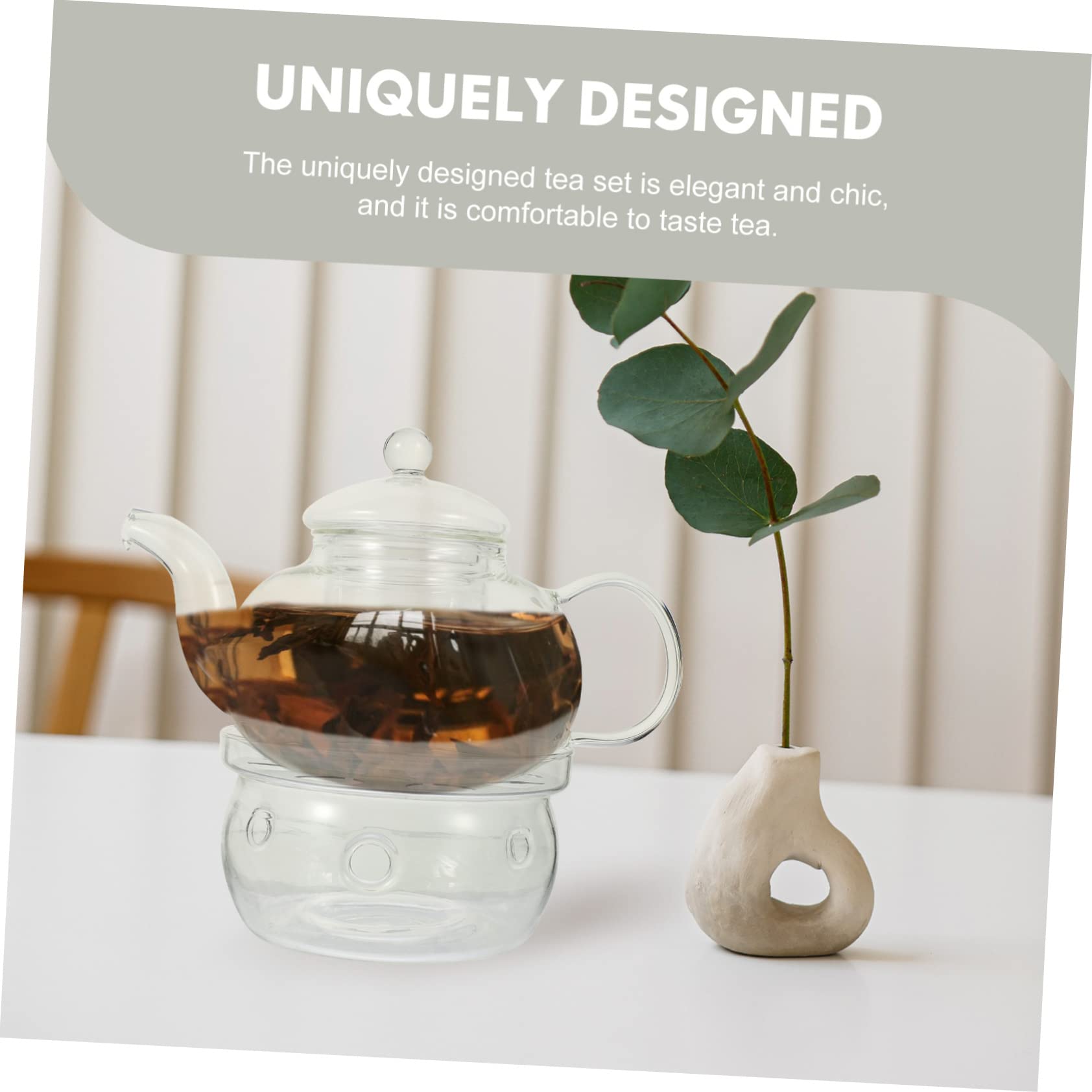 Luxshiny Teekanne Glas mit Tasse für Teezeremonie Zubehör für Tee Service Teekessel Kung-fu-teezubehör für Zuhause Hotel Teestube