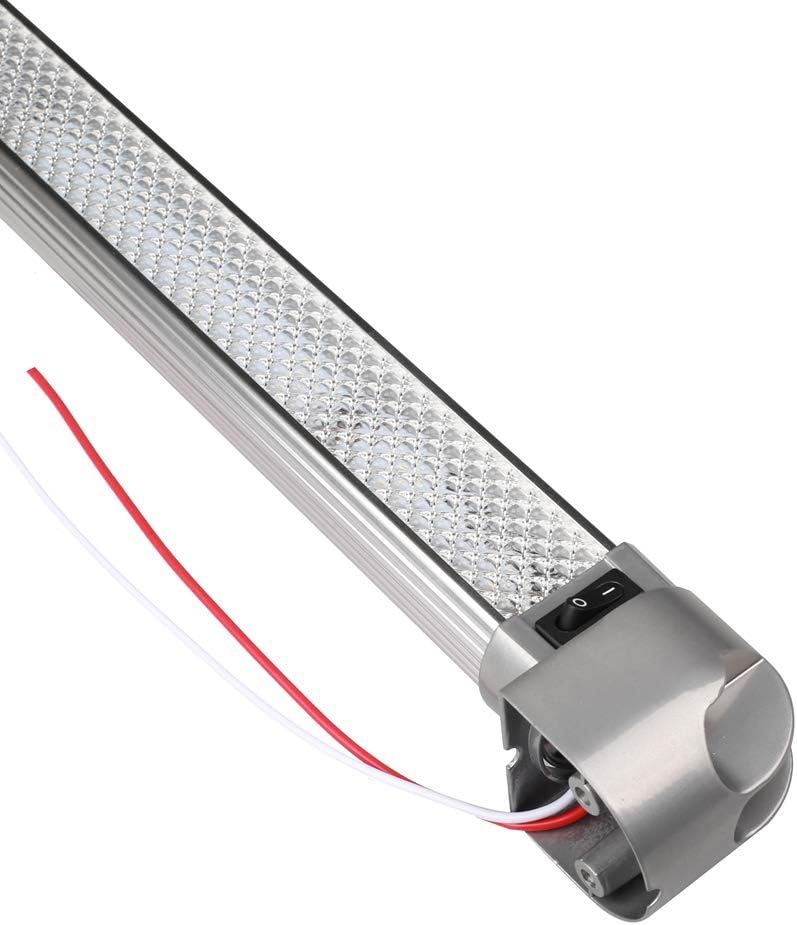 Lightronic RV LED Work Light Bar Fixture 21.5", 6000K-Cool-White, High Light-Output Low Current Draw, Integrated On/Off Rocker Switch, Heavy-Duty Aluninum Housing, 12V/24V DC, 1-Pack