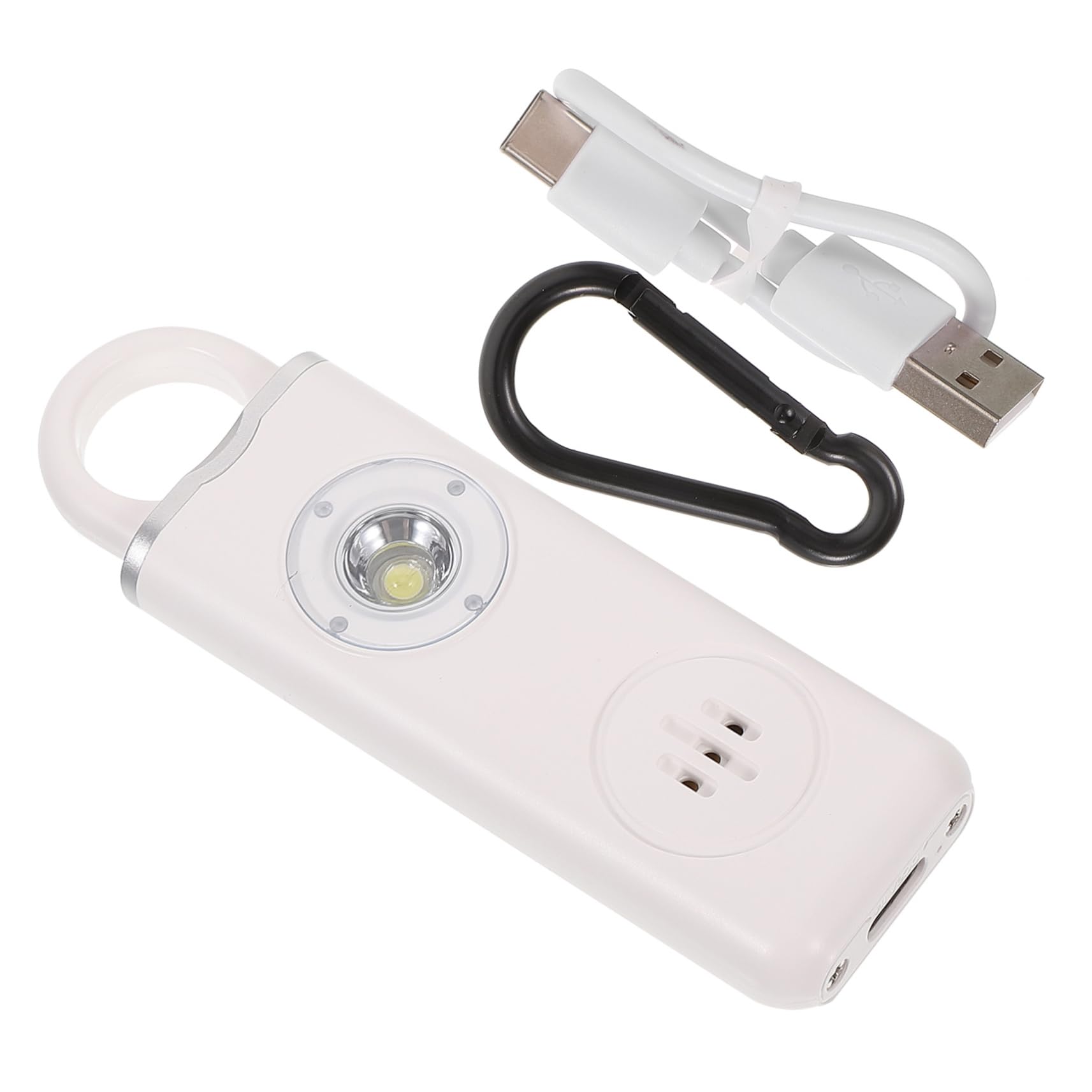 FRCOLOR Accessoires Porte-clés Sécurité Girly Étiqueter Alarme Mignon Keychains Pour Femmes Acier Inoxydable Blanche
