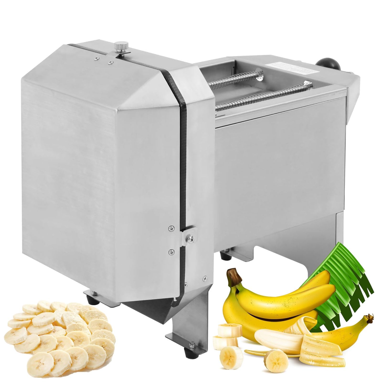 GYKOZY Banana Slicer, 130rpm Stainless Steel Vegetable Cutters, Adjustable Thickness for Tomatoes, Onions, Potatoes, Cabbage