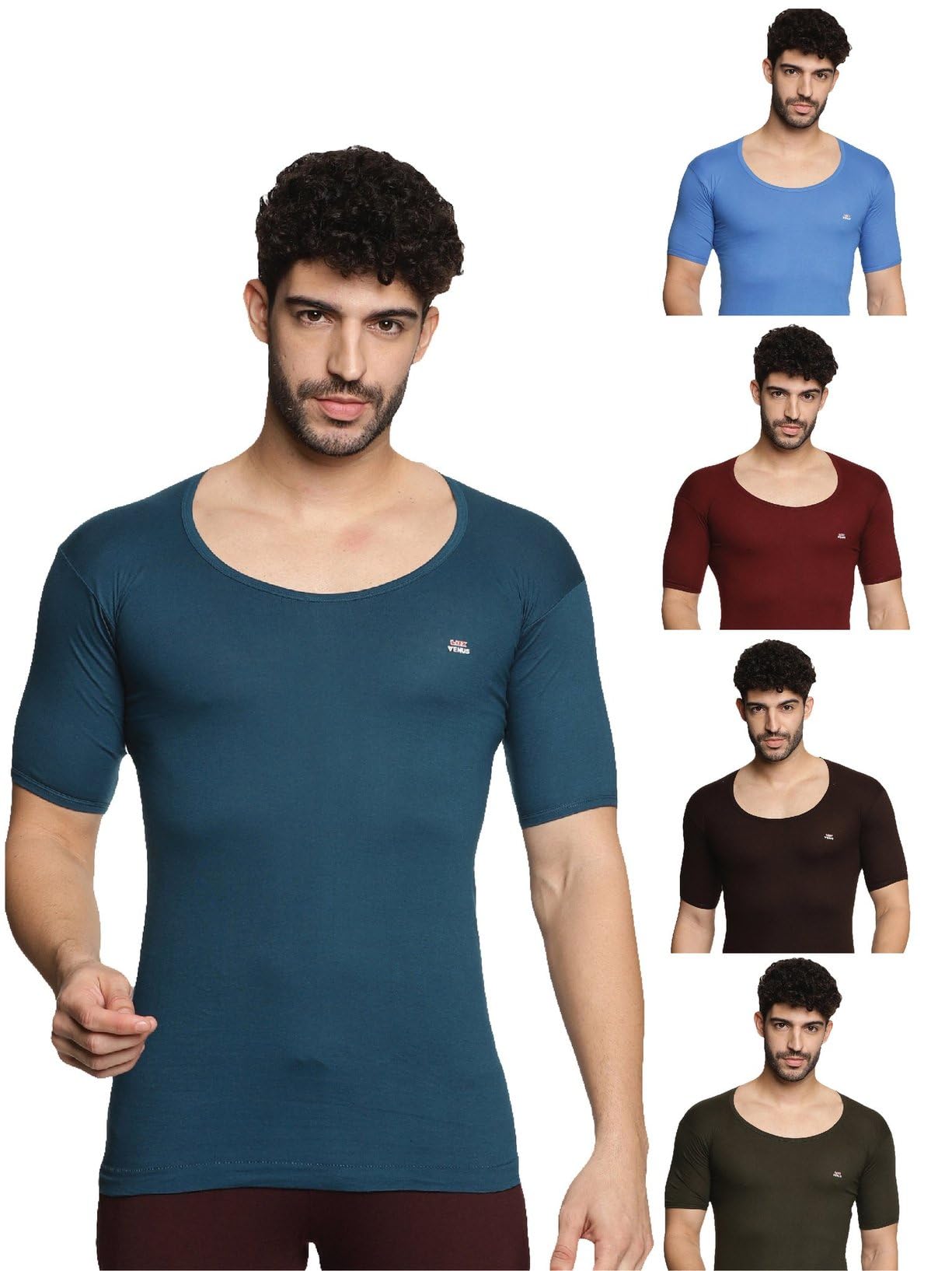 Men’s Color Half Sleeve Vest - 100% Cotton Baniyan (Color May Vary)