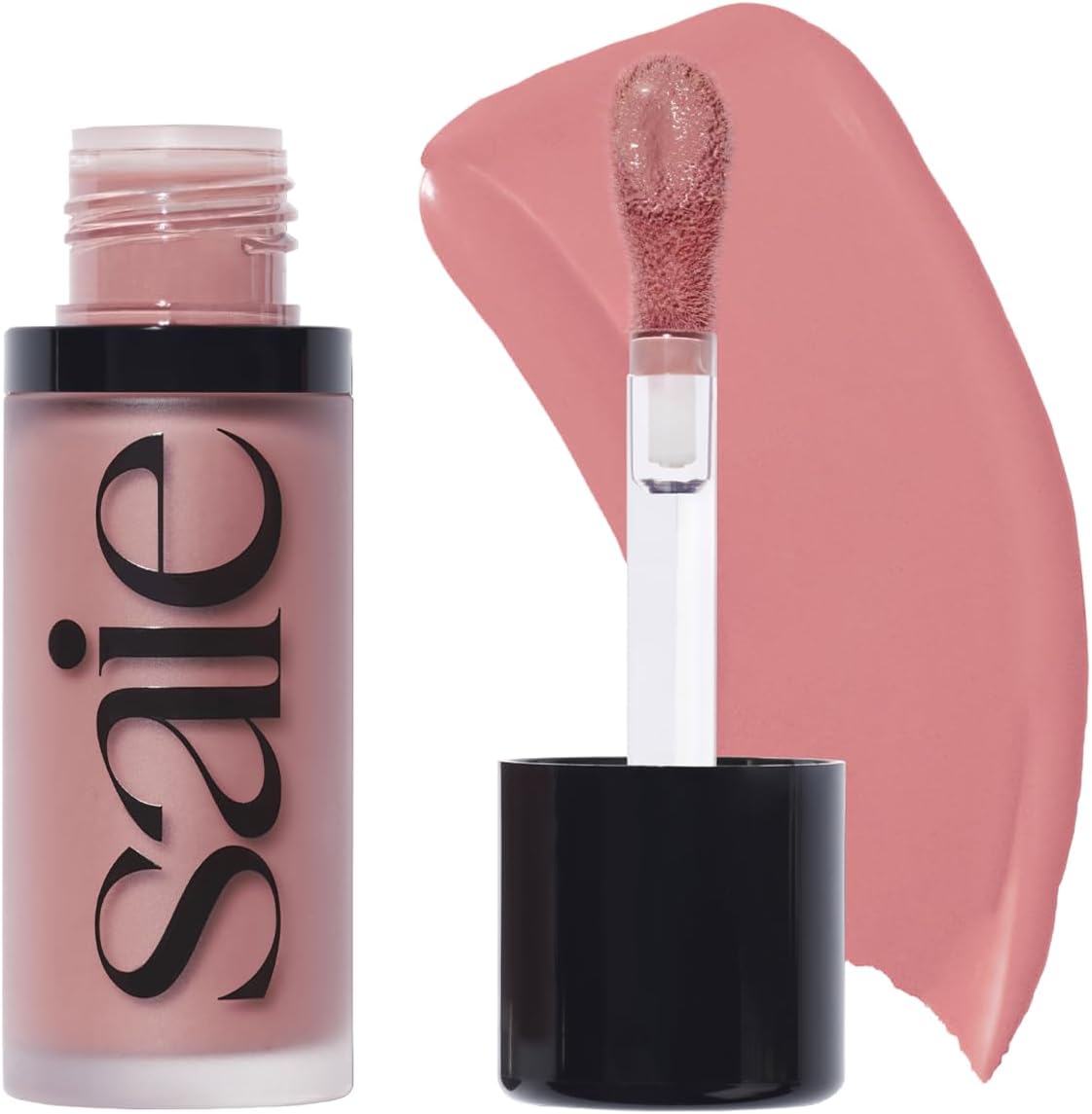 Saie Dew Liquid Blush for Cheeks - Hydrating Cream Blush Stick with a Blendable + Buildable Formula - Skincare Infused Dewy Cheek Tint for a Natural Flush - Glowy Makeup Essential - Lady (.40 oz)