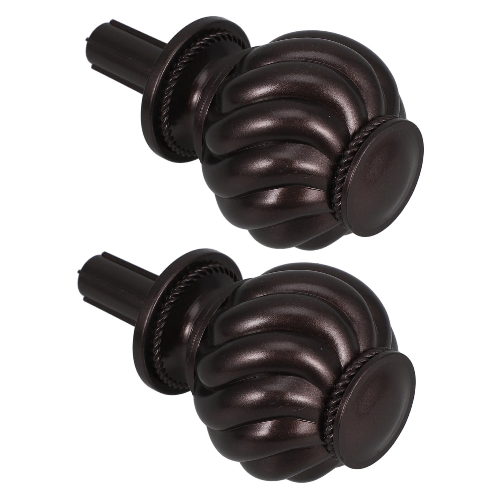 Happyyami Curtain Rod End Cap Replacement 2pcs Drapery Rod Finials Brushed Nickel Decorative Head for Window