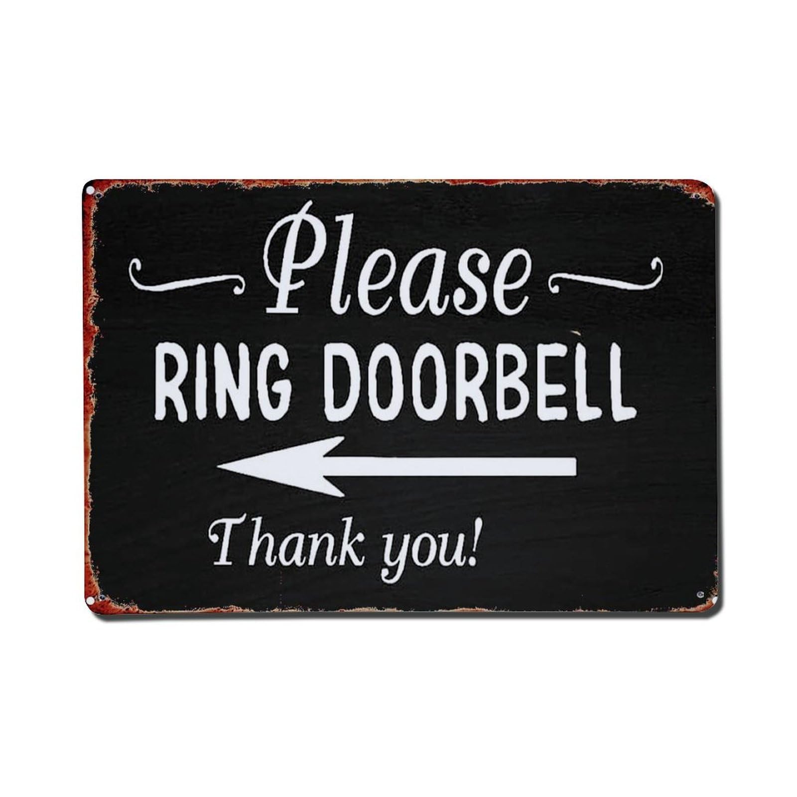 Please Ring Doorbell Thank You Tin Sign Metal Poster Vintage Metal Signs for Home Man Cave Bar Cafe Kitchen laundry room Wall Decorations Gift 8x12Inch
