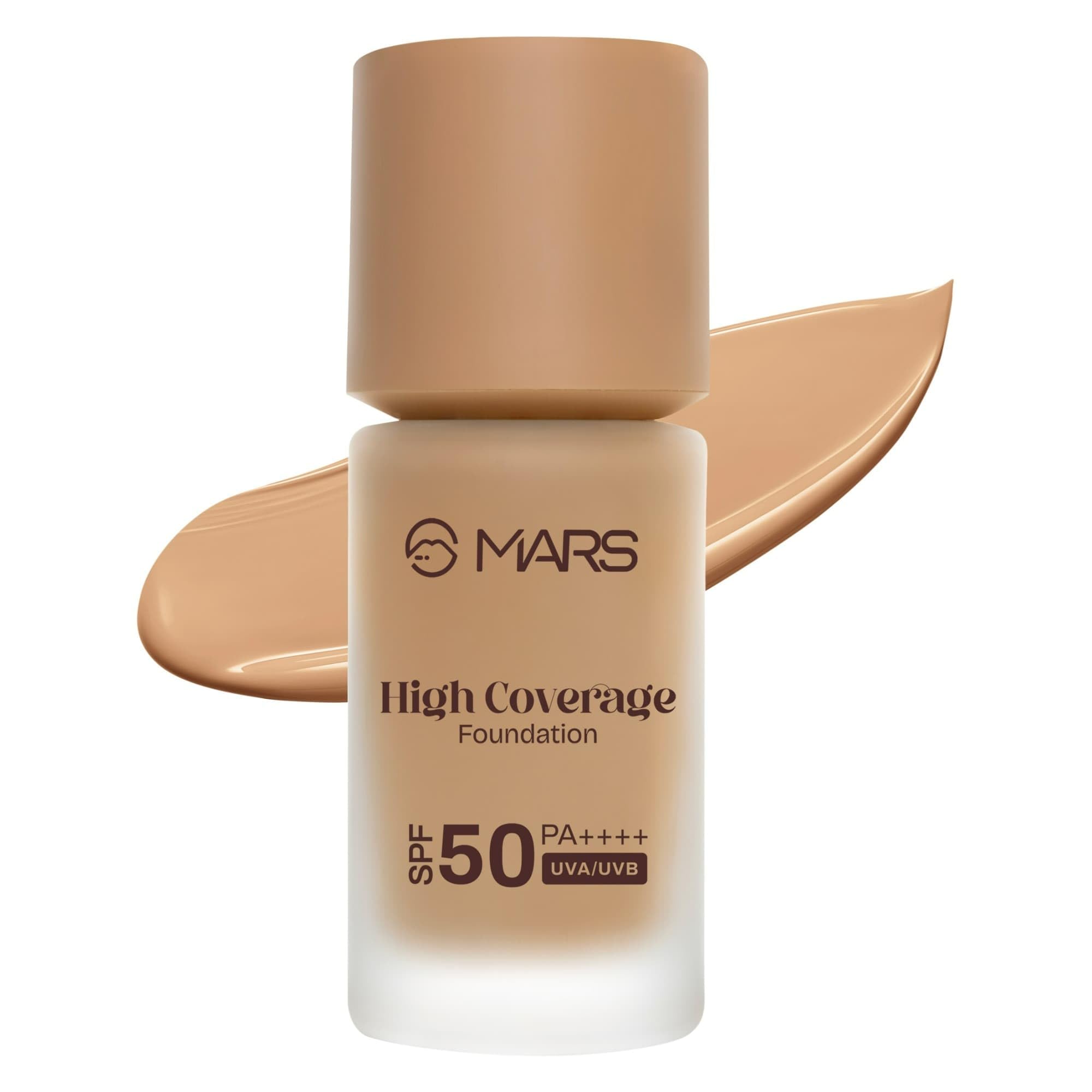 MARS SPF50 PA++++ High Coverage Foundation (40ml) | Blemish Free & Blendable Makeup | All Skin Type | IN-VIVO Tested with 5 Star UVA+UVB Protection Boots Rating (SHADE-07)